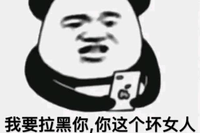 熊猫头怼人斗图表情包:我要拉黑你,你这个坏女人呜