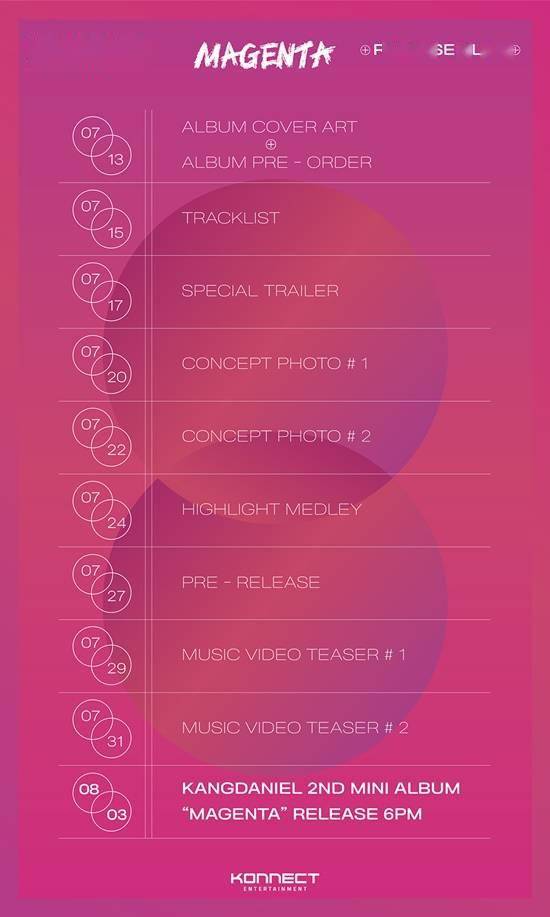 [星闻]姜丹尼尔新专《magenta》日程海报公开!先行曲27日发售