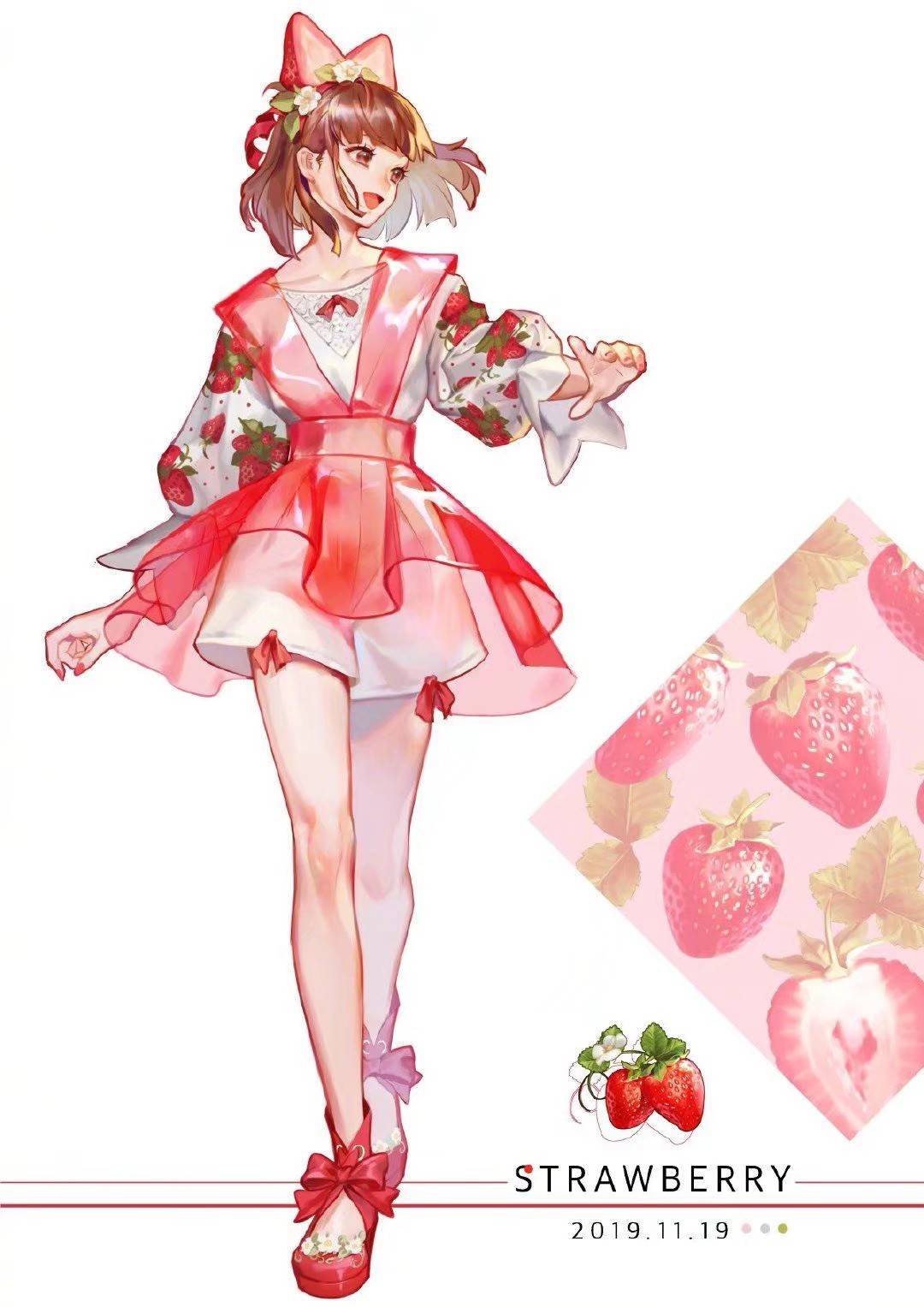 万物皆可拟人,日本画师将水果娘化了,我最喜欢草莓小姐