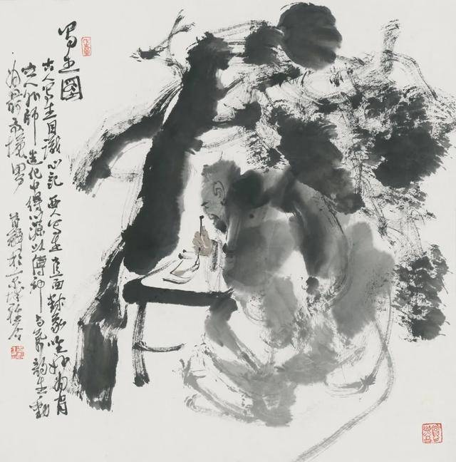 王首麟笔下的古意人物,笔酣墨饱,水墨淋漓 这种风格爱