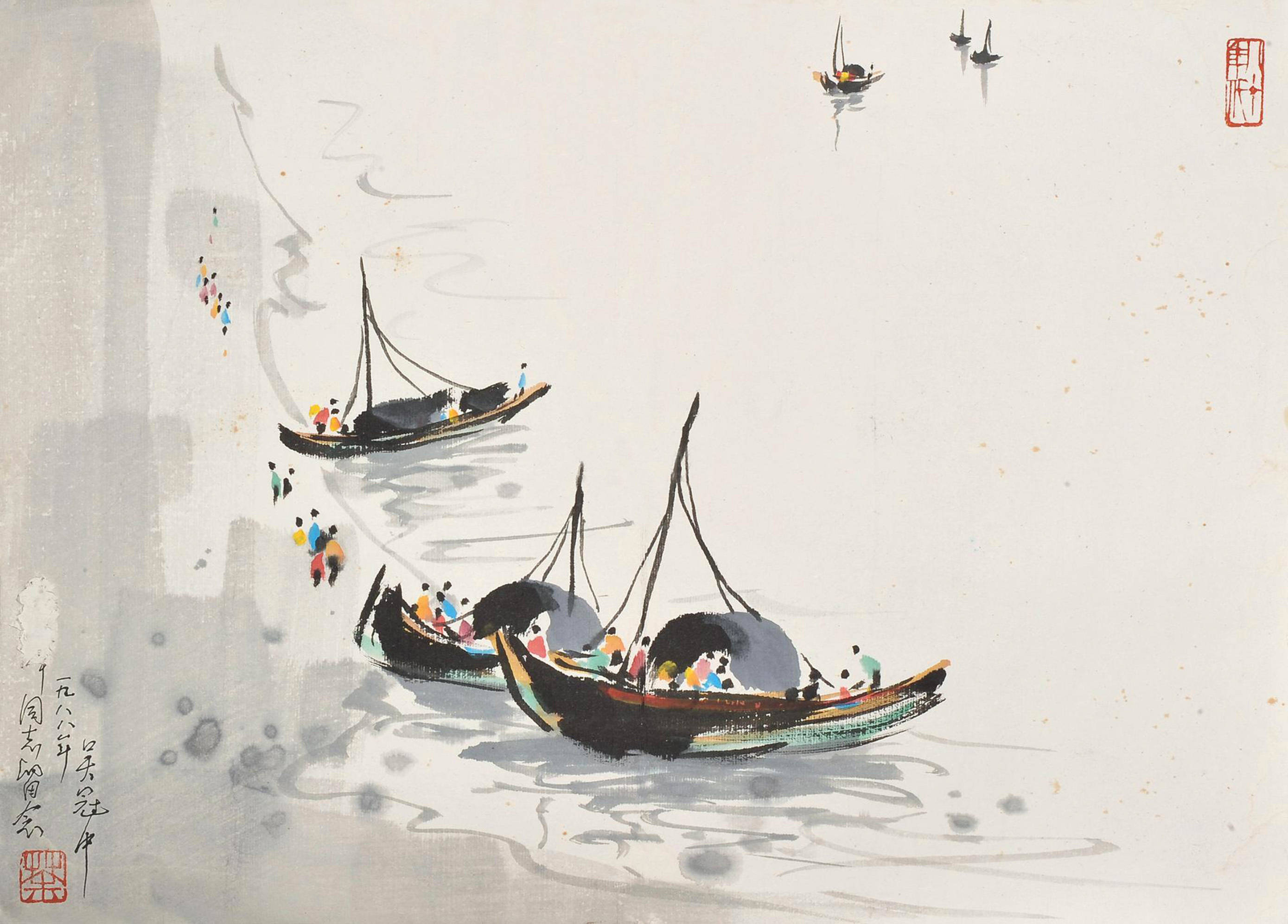 吴冠中笔下的江南水乡 画作赏析_画面