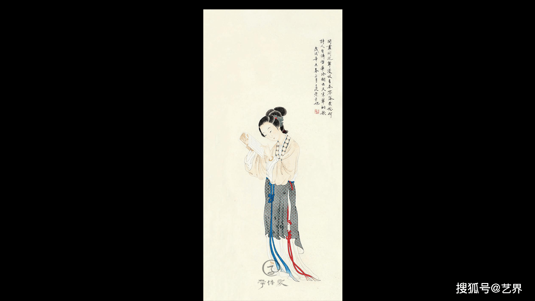 中国絵画　名家　費丹旭　肉筆保証　人物画 － 清代仕女図 掛け軸　2点 中国絵画 名家 費丹旭 肉筆保証 人物画 － 清代仕女図 掛け軸 2