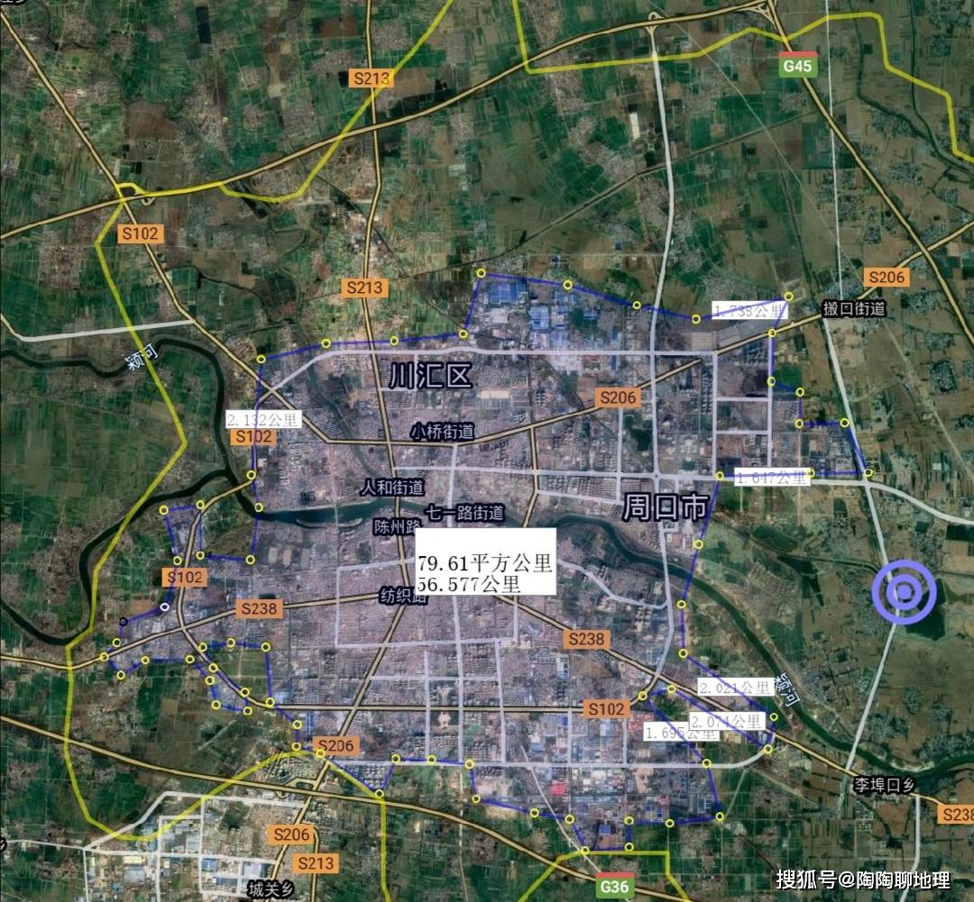 原创周口市建成区面积排名,川汇区最大,西华县最小,来了解一下?