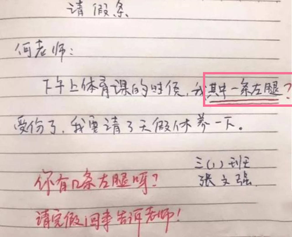 原创小学生“宝藏请假条”走红，一本正经地“搞事情”，网友直呼有才