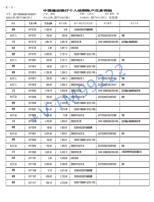 邮政银行流水明细表图片 来自搜狐网