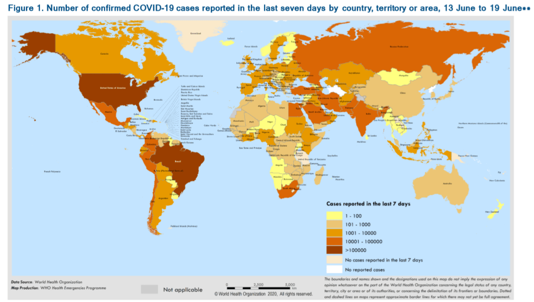 世界卫生组织6月19日全球疫情报告