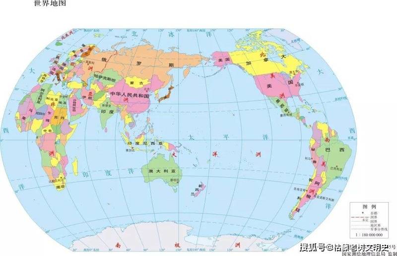 世界地图:俄罗斯领土面积十分辽阔