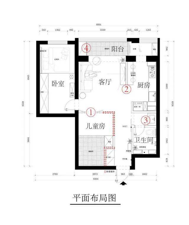 从图中我们可以看到,进门的左手边就是隔出来的房间,被业主当做儿童房