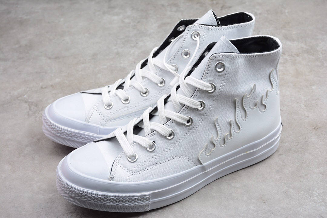 匡威高帮白色火焰 converse chuck 70 帆布运动鞋