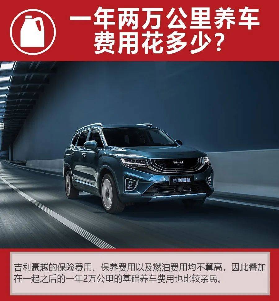 大空间中型SUV，月均花销1602元，吉利豪越购车、养车费用如何？