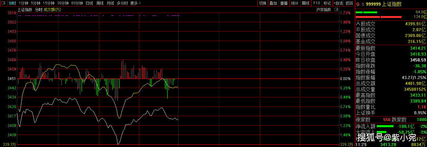 上证指数分时图波动巨大