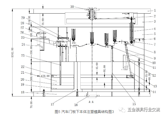 模具设计经典案例汽车门板下本体模具的设计