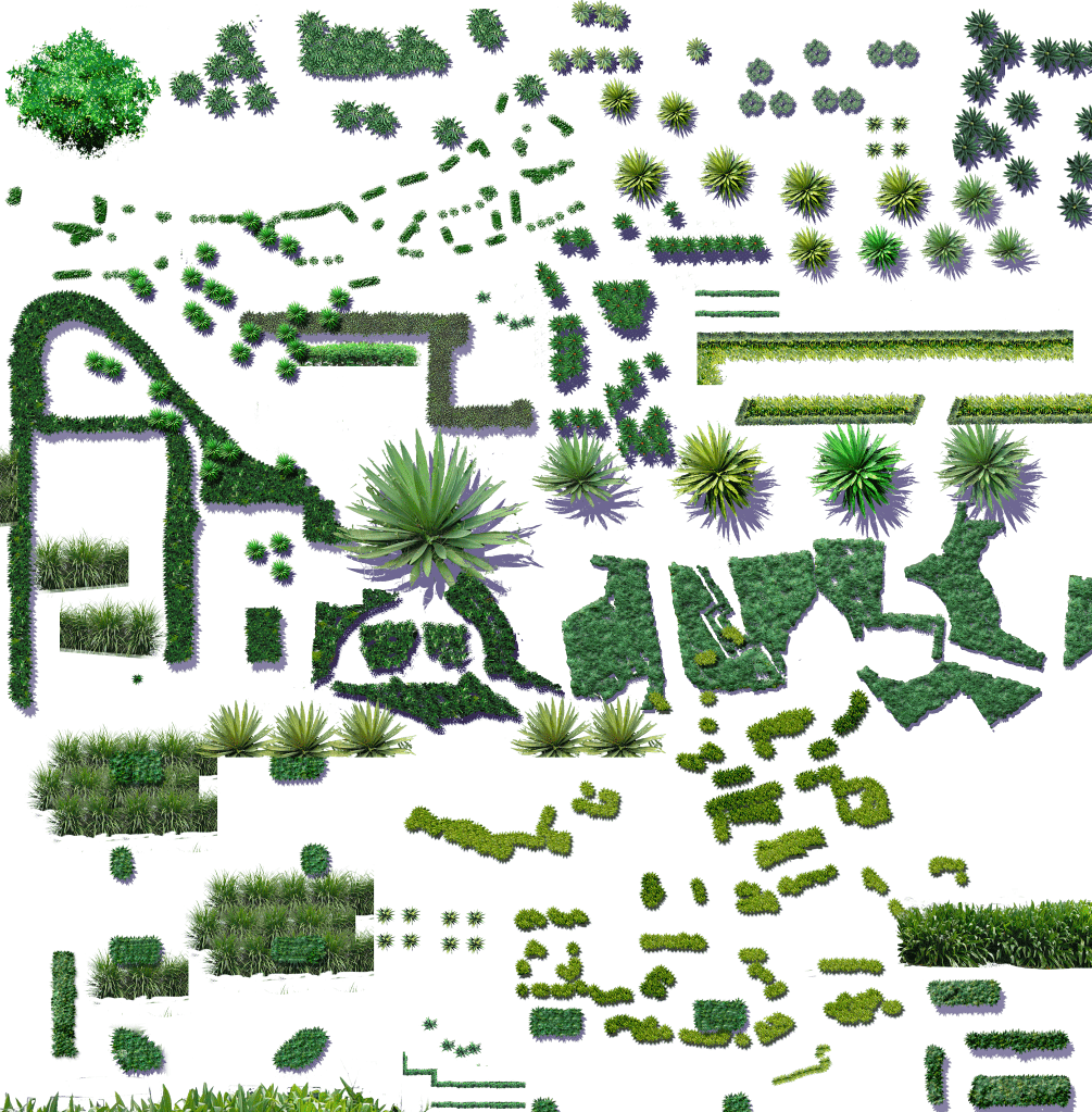 园林景观ps彩色总平面图案笔刷立面填充植物铺装psd分层设计素材