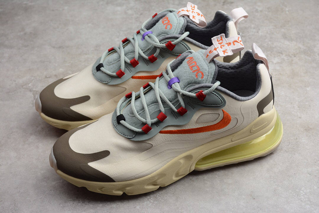 nike air max 270 react 耐克ts联名倒钩米棕红跑鞋 cv2414-200