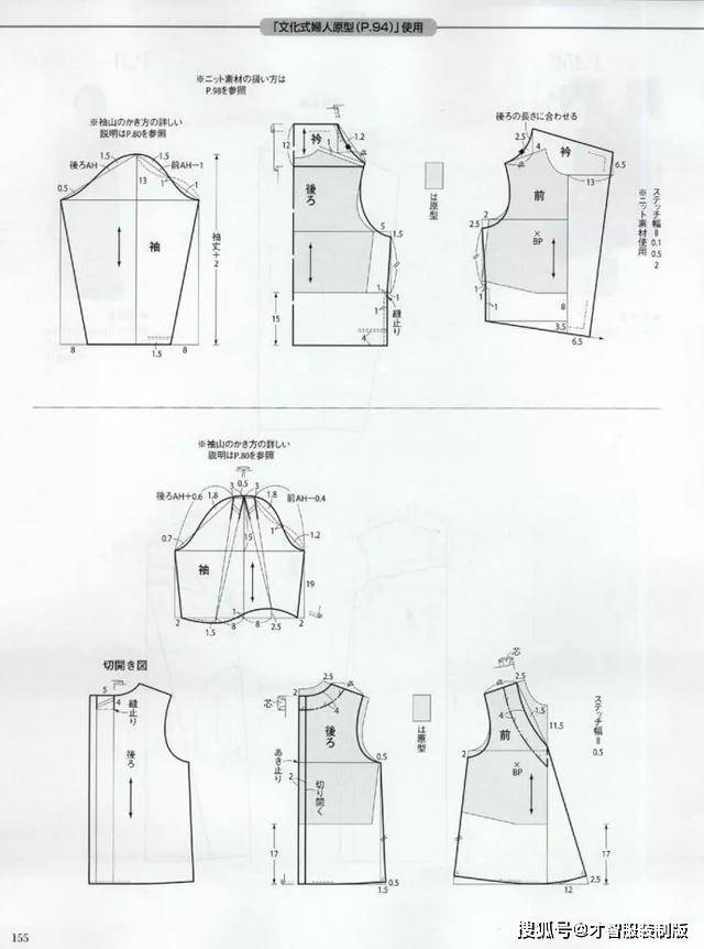 夏季上衣裤子裙子的衣服裁剪纸样图