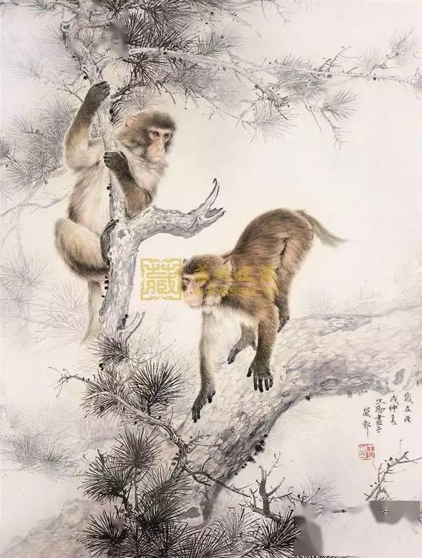 惟妙惟肖的工笔猴画