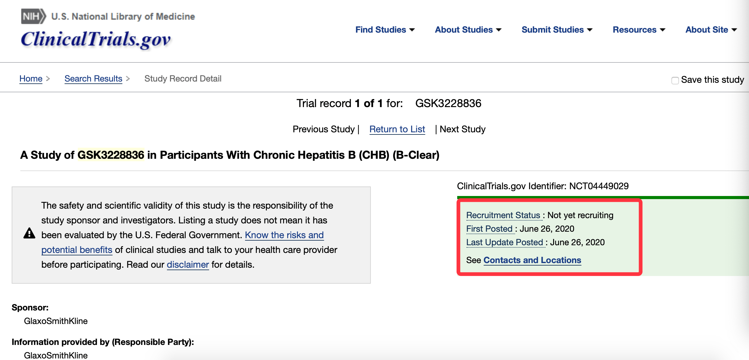 试验|乙肝在研新药GSK3228836,24周评估安全有效性,Phase2b临床登记