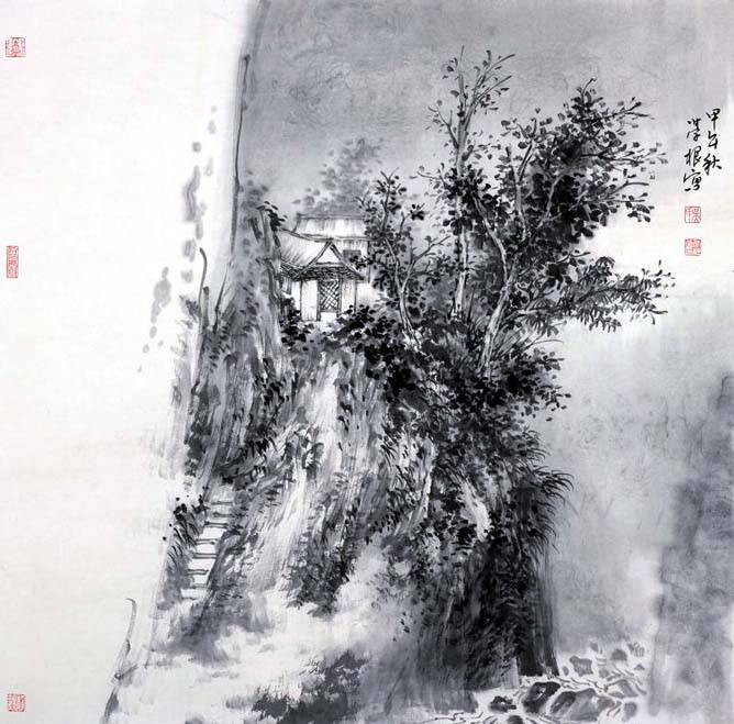 吴学根的笔墨审美样态_山水画