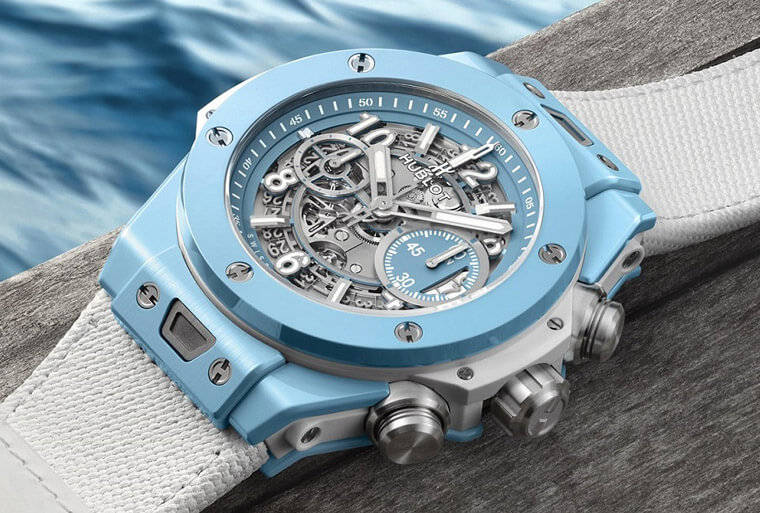 Big|Big Bang陶瓷壳又出新色，天蓝色计时码表超有夏日活力感