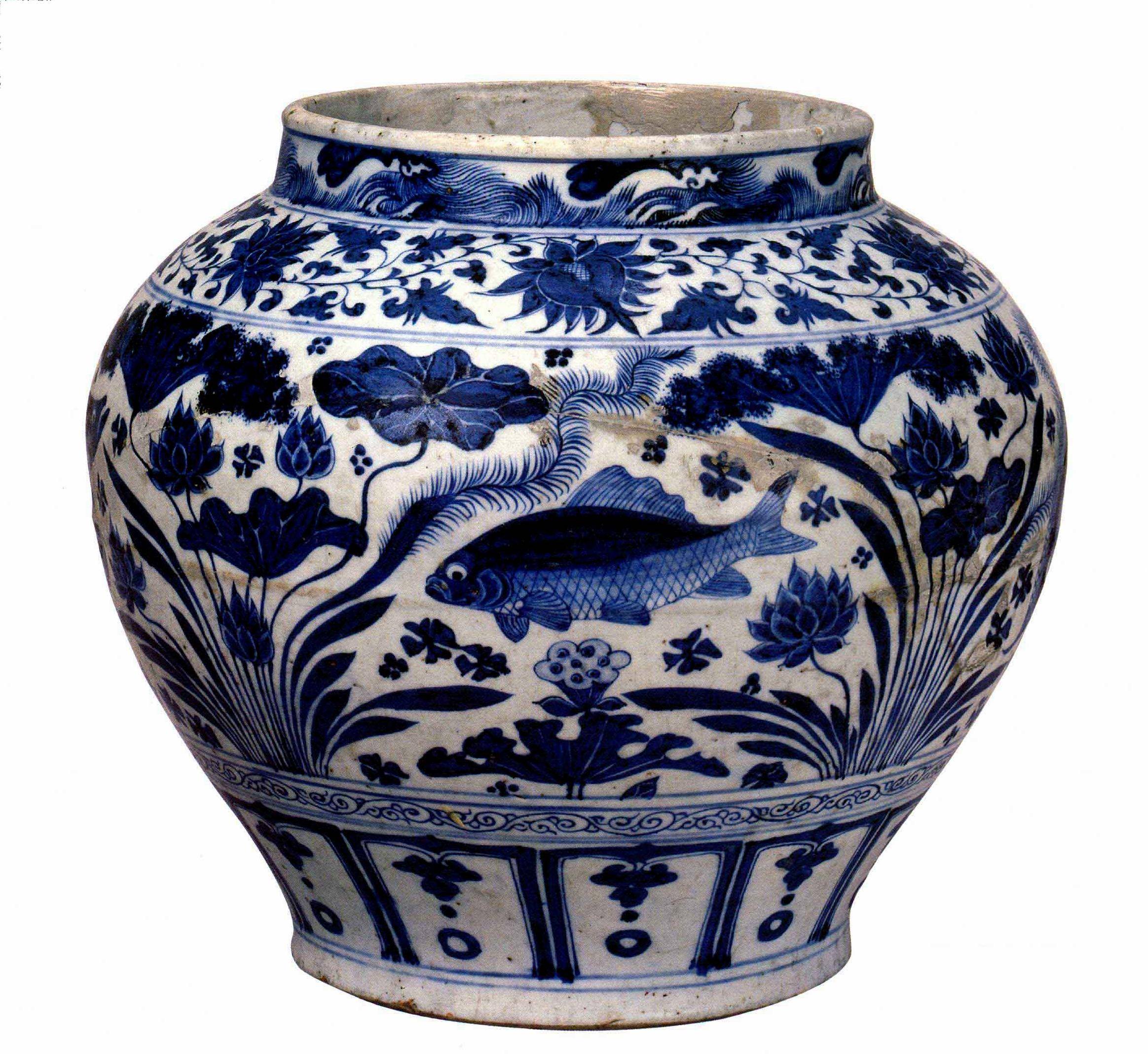 中国陶瓷文化，元代青花瓷器中的精品，描绘精细，发色艳丽_手机搜狐网