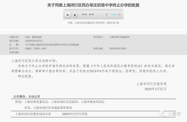 办学|上海这4所学校确定停办！都是民办学校！其中一所办学时长不到5年！
