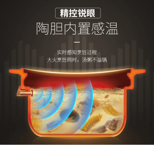 苏泊尔炽陶电炖锅"精控锐眼"火候由它掌控