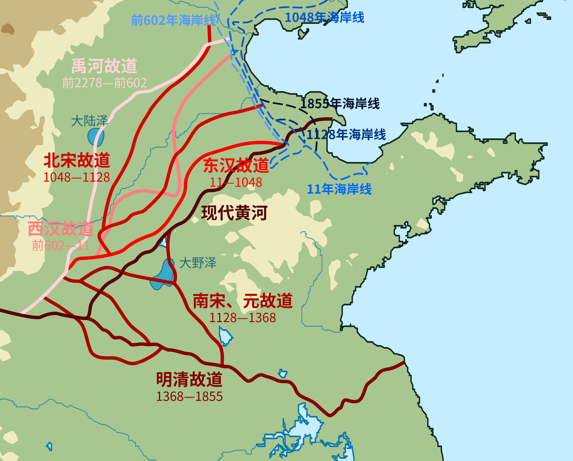 北宋的一百六十多年间,黄河决溢达八十多次,还曾三次南流夺淮入海