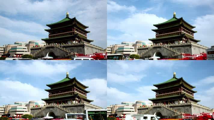 原创凌晨两点视频素材网,西安钟楼背后的故事,西安钟楼视频素材