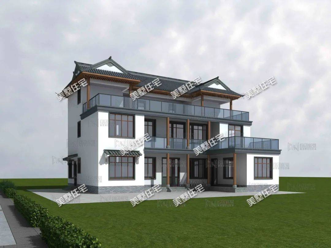老家依山傍水怎么建房?看看这幢中国风,你就知道了!