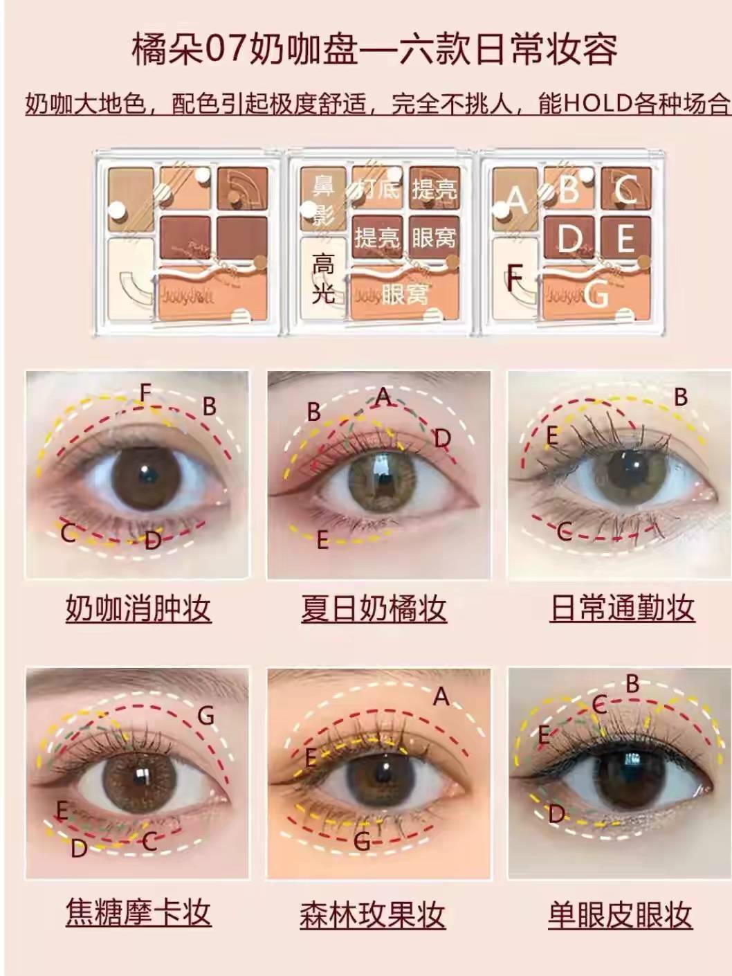 眼影万能公式法!肿眼泡必备色盘!
