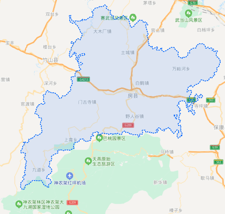 原创湖北十堰市有一个县,拥有2条高速,县城建在4条河流汇合处