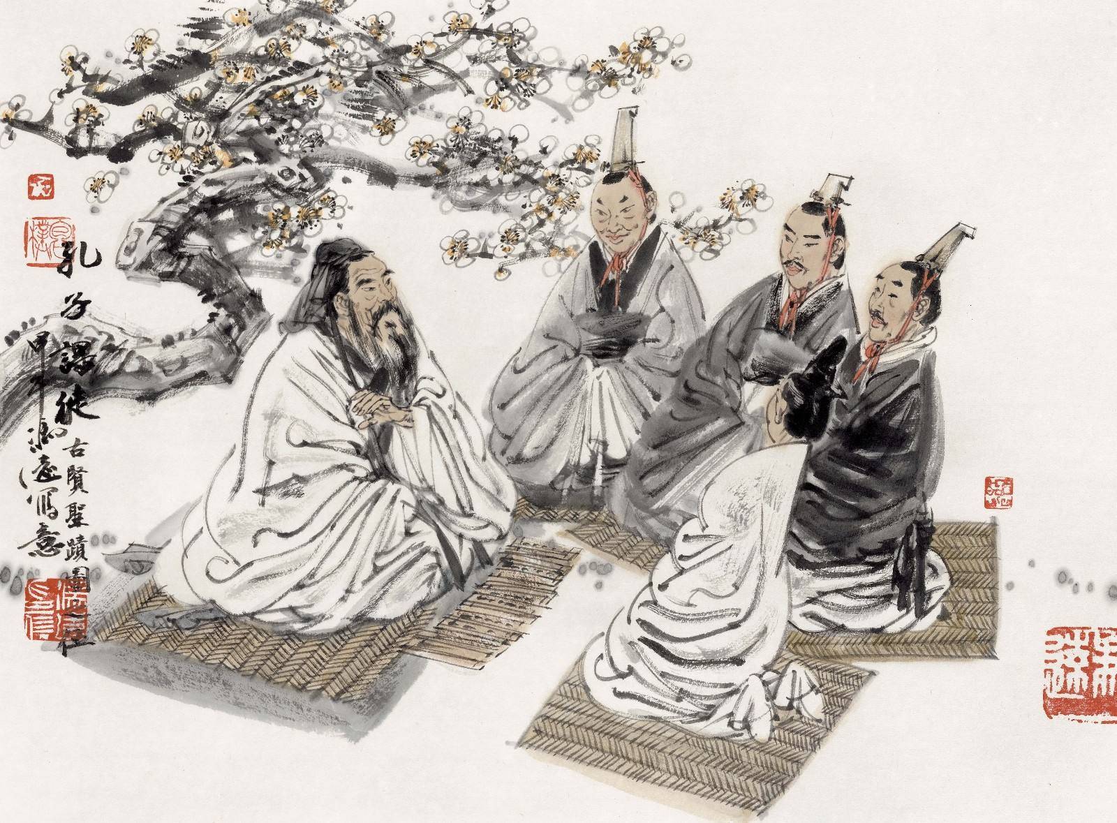 儒理弘扬难,老庄思深繁. 人天共仰慕,万代学典范.