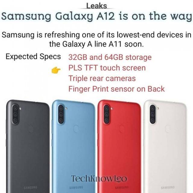 Galaxy|三星Galaxy A12曝光，A11替代者，LCD屏幕+15W快充