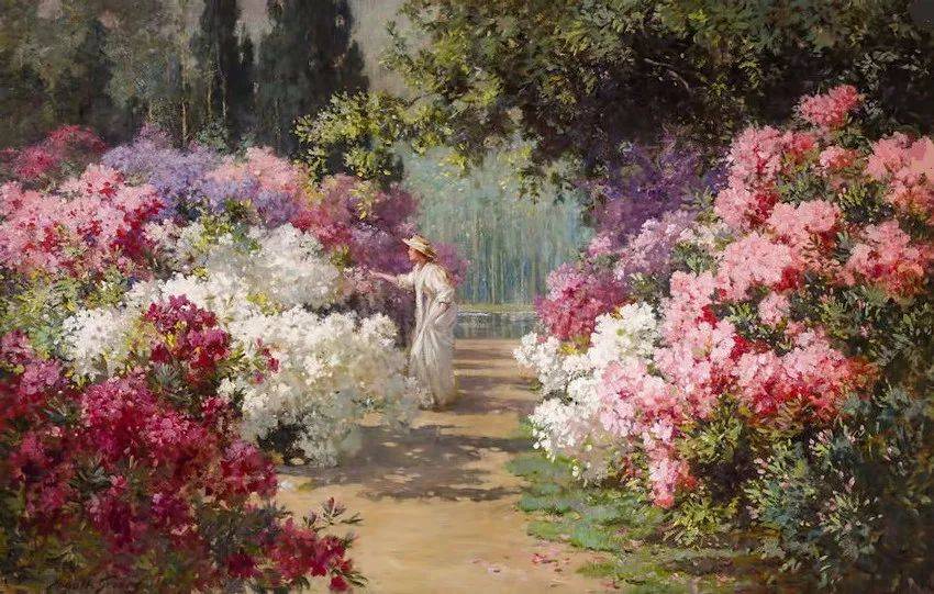 19世纪花园风景,看看油画大师们笔下那整片盛开的鲜花