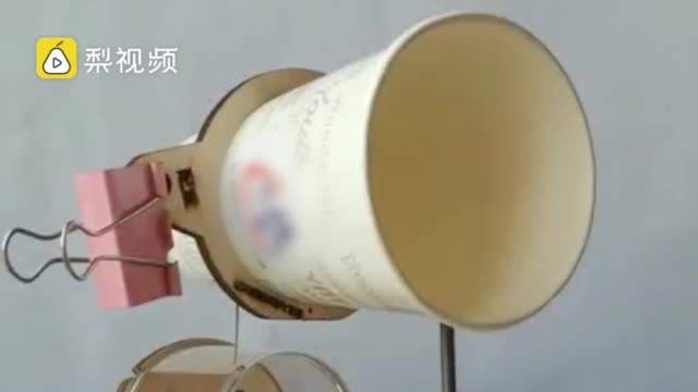 物理老师演示纸杯留声机走红 留声机原理制作方法！