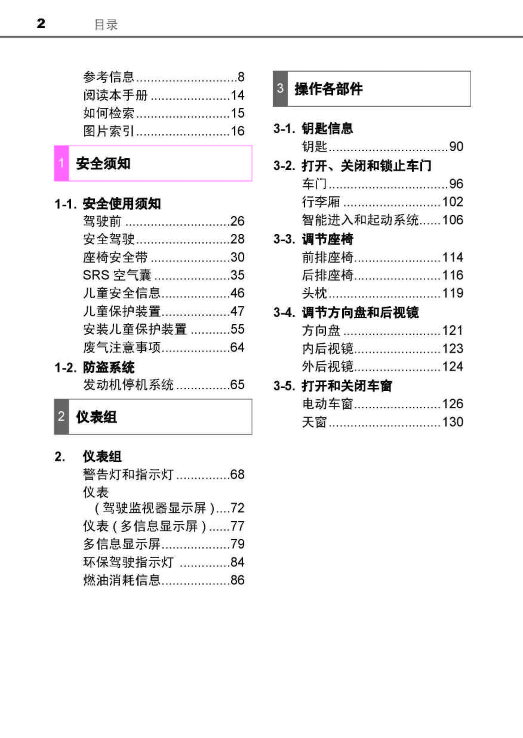 丰田雷凌用户手册|丰田雷凌使用说明书|丰田雷凌保养手册