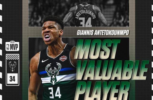 2020年NBAMVP排名_NBA官方宣布字母哥当选常规赛MVP詹姆斯排名第二