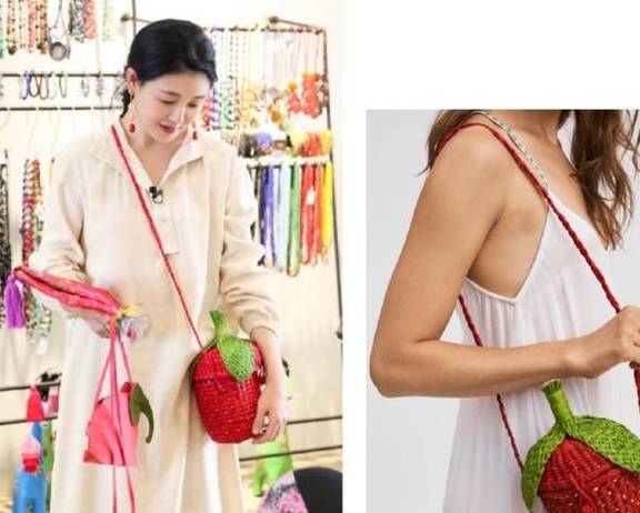 草莓|大S带火了草莓包，小S带火了黄色连衣裙，少女心满满，很有活力