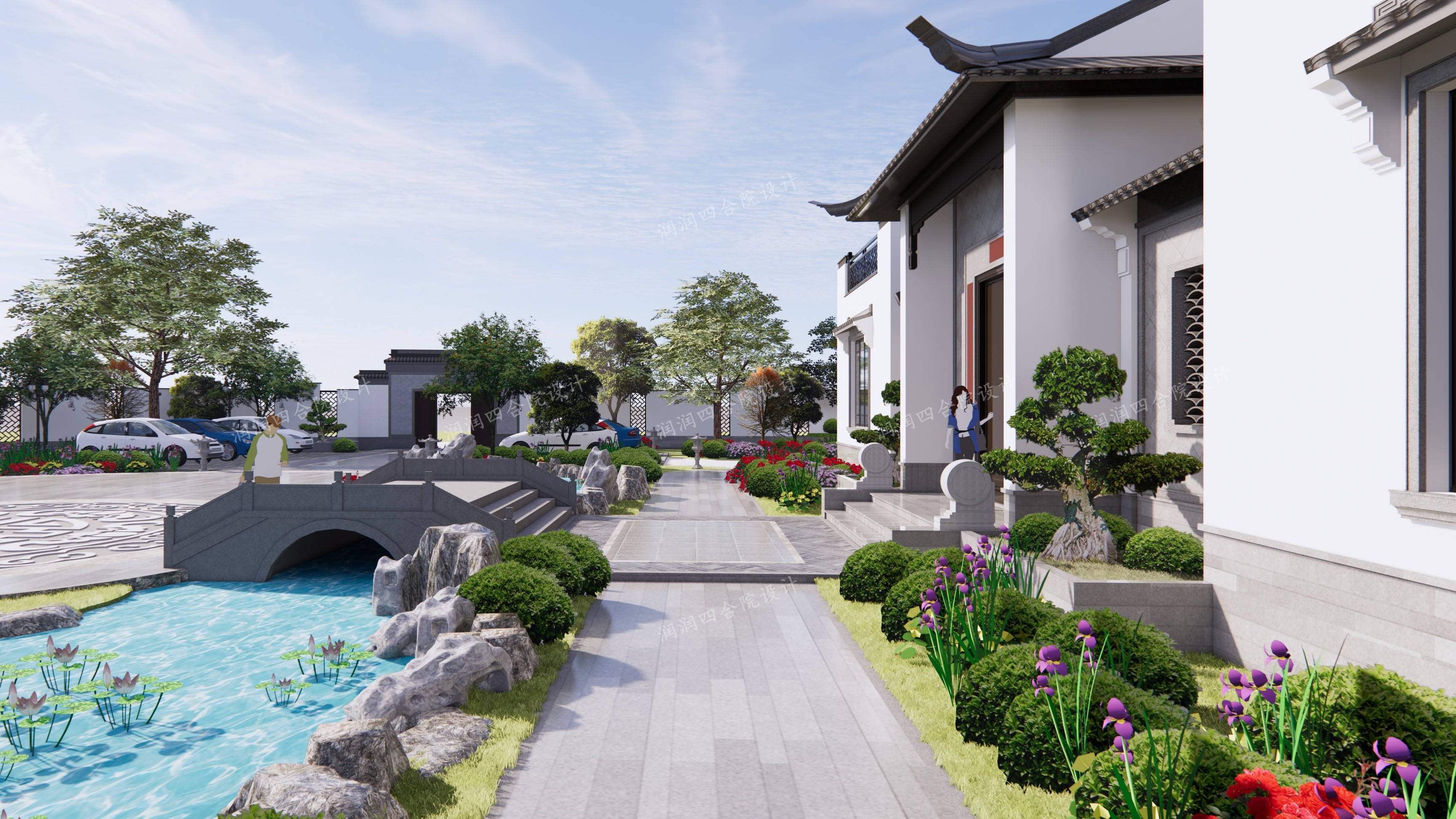 湖南三层苏式园林四合院乡村自建房,已投建——润润四合院设计刘鹰