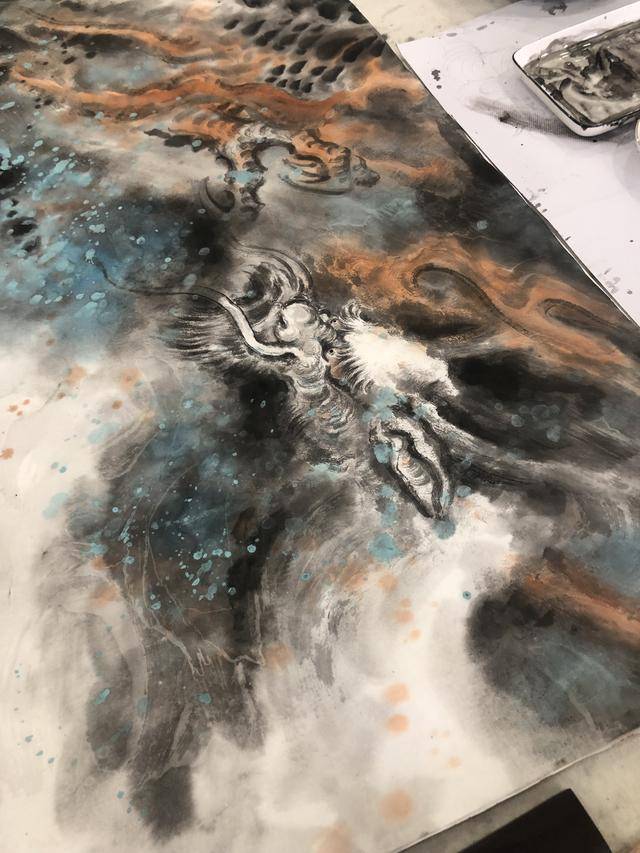 中国龙泼彩画法——由龙作品_手机搜狐网