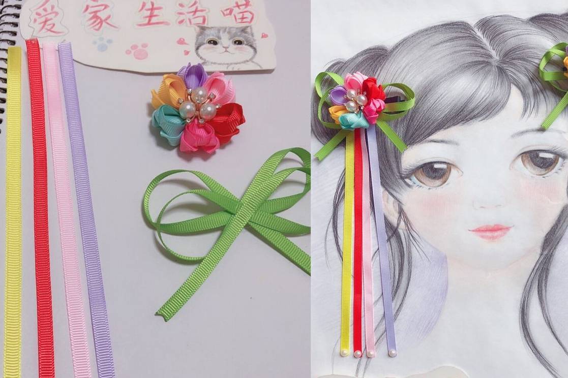 童趣|带你看一看那些漂亮又童趣的彩色儿童发饰，附制作教程