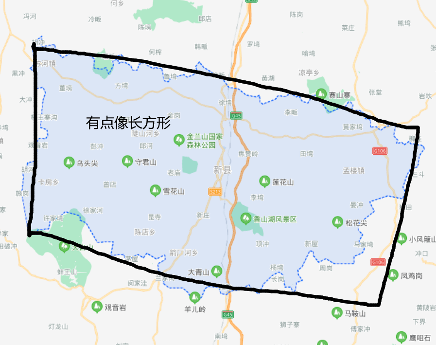 河南信阳市这个县,轮廓近似长方形,铁路和高速从中部纵贯全境_新县