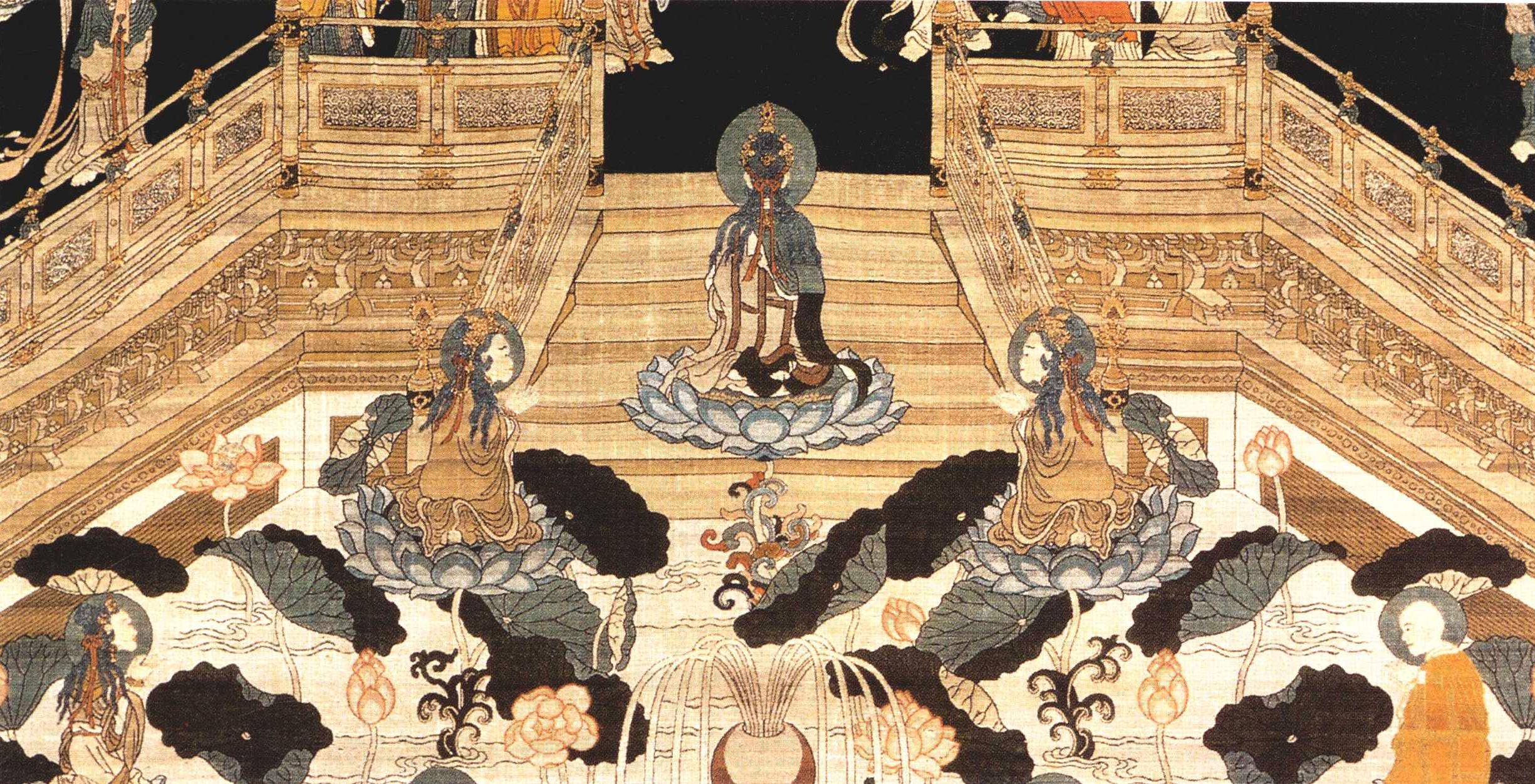 故宫博物院珍藏,《极乐世界图》轴,高手巧匠杰作,举世