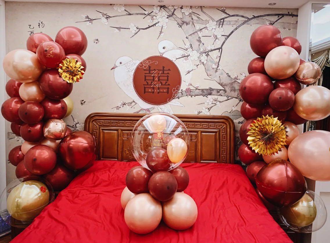 郑州久悦气球布置婚房篇丨气球布置简单丨气球装饰