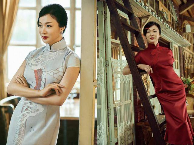 旗袍|53岁金星看秀太女人,灰裙大红唇显贵气,油光满面皱纹遮不住