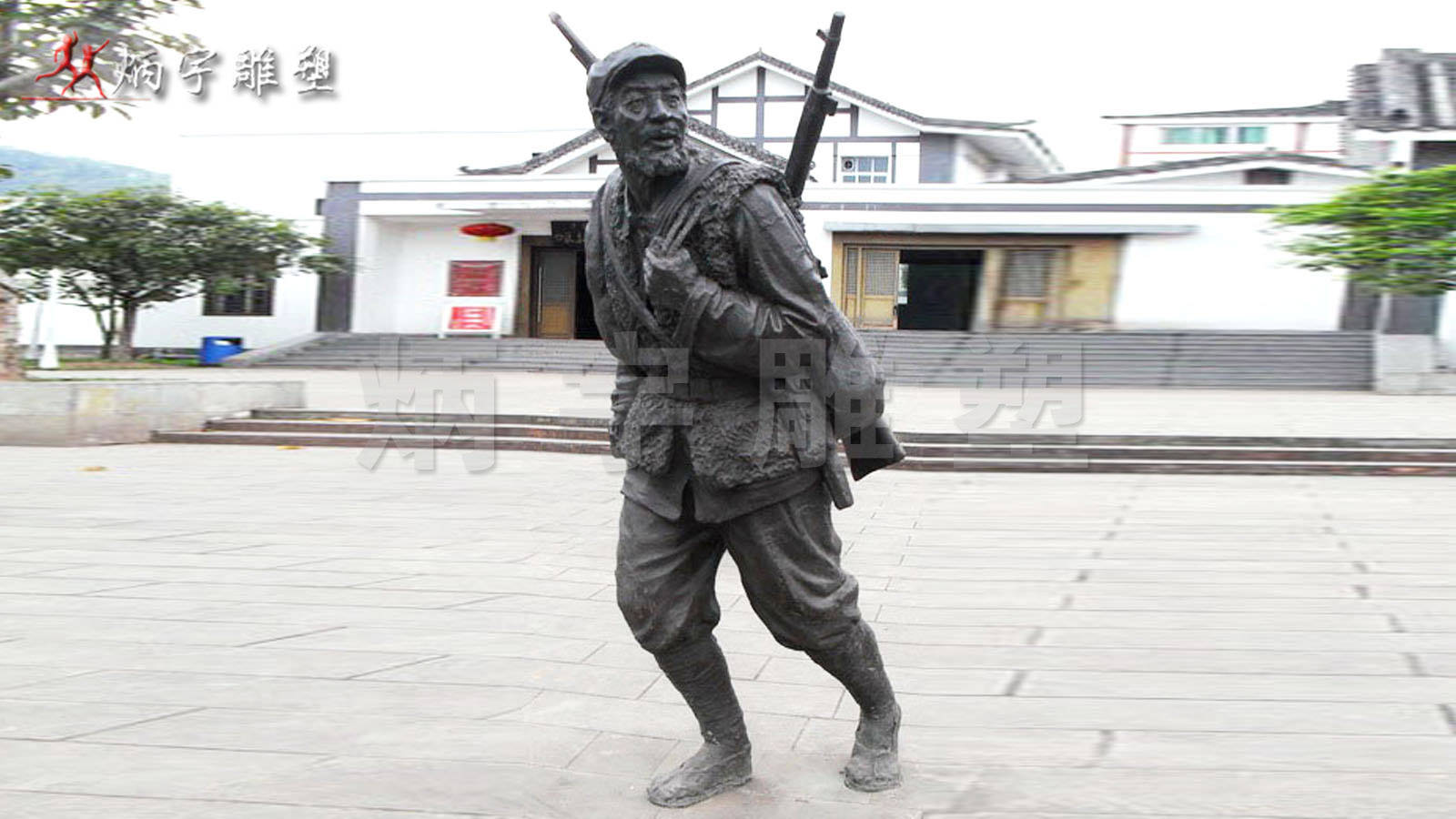 抗战老红军雕塑,军人战士雕塑,人物铜雕像