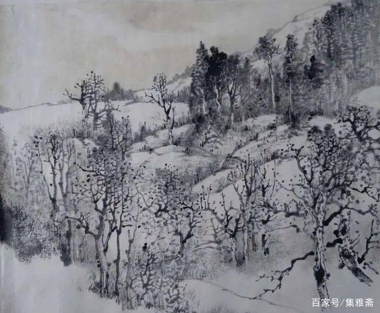 当代著名书画家朱零山水画作品欣赏