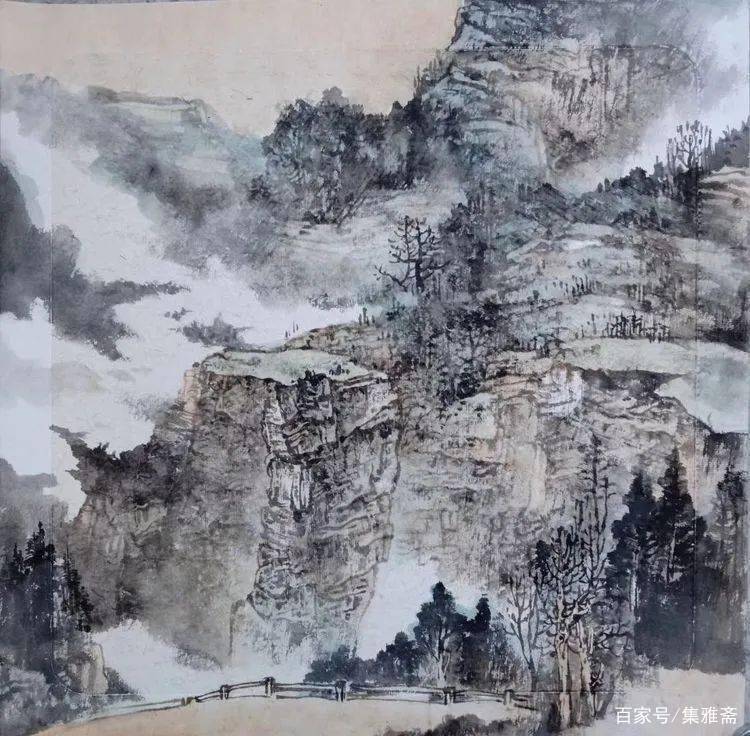 中国绘画文人画一脉的悉心梳理与继承;其景新,其笔润,南北山水兼蓄,掺