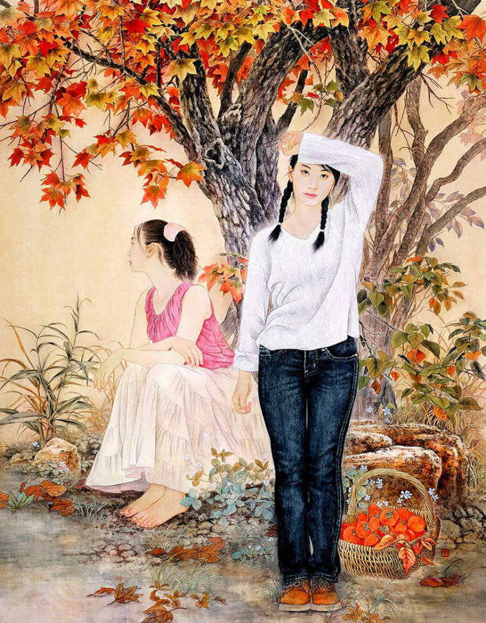 图片[1]-无法抗拒的美——评赵胜琛的工笔人物画中的性感美人-魔性次元