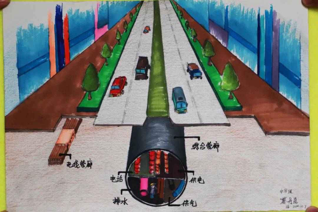 保定美中走进孩子眼中的管线世界高二学子参加地下管线科普绘画比赛